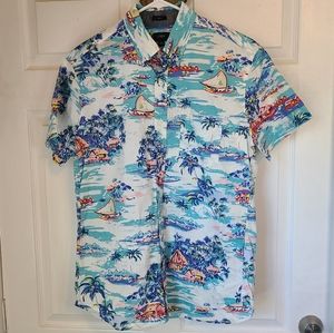 J. Crew Men's Classic Short Sleeve Button Down Shirt, Size: Medium Color: Island